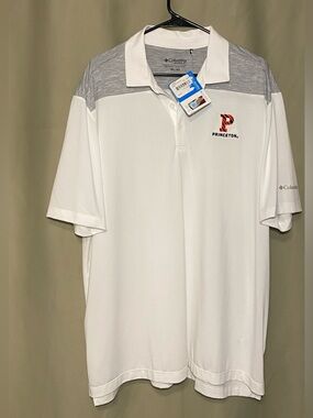Princeton Columbia Golf  Omni-Wick Utility  Short Sleeve Polo White Men 2XL NWT